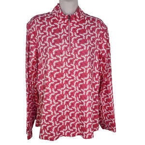 NIVO Top Women Size Large Long Sleeve Vented Golf Tennis Activewear 1/4 Zip Mesh